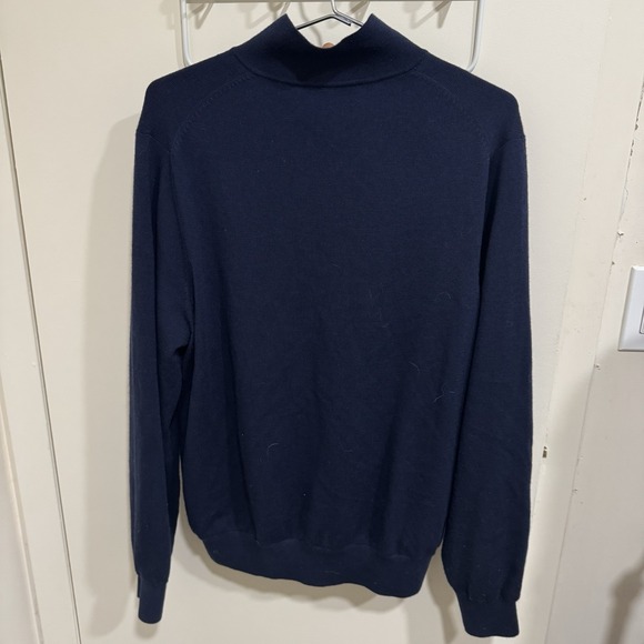 Fairway Green Citi Italian Merino Wool 1/4 Zip Sweatshirt Blue Navy Mens Medium - Picture 2 of 10